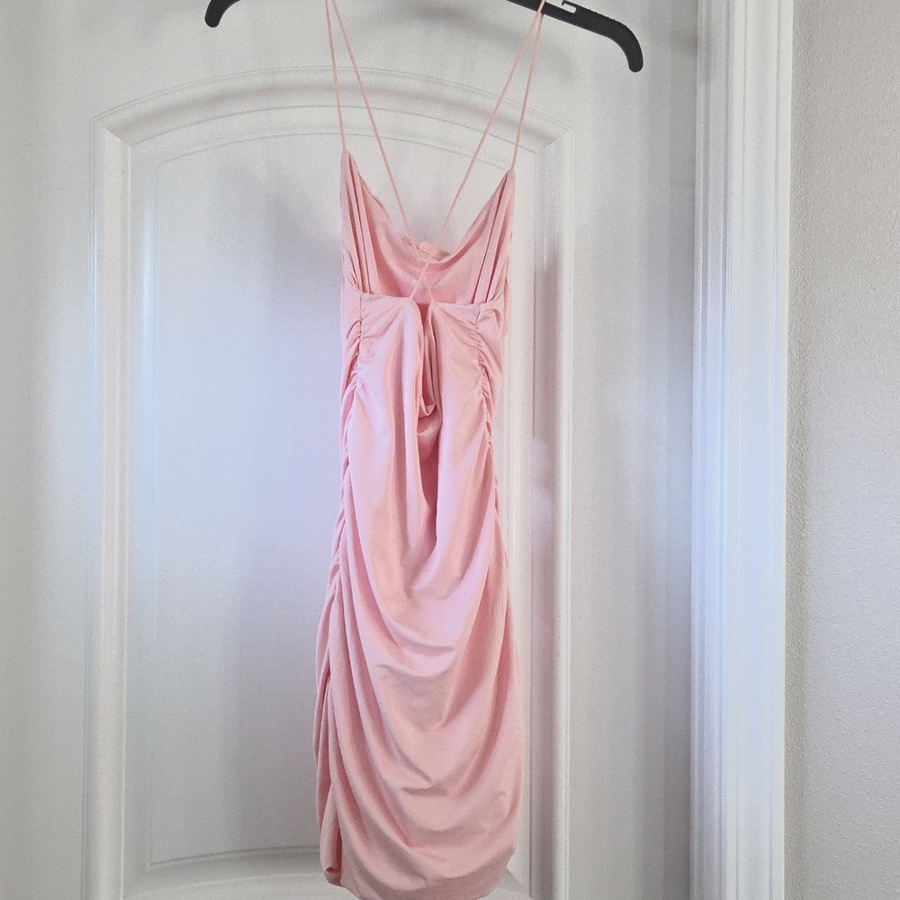 Pink Ruched Dress (XS) - Picture 3 of 6